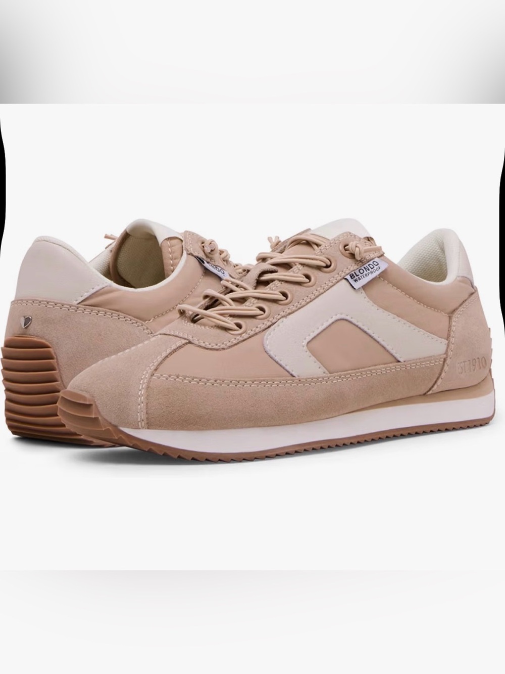 **NWT** Blondo Women’s Emara Taupe and Cream Waterproof  Sneakers